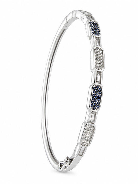 Ios Brățară Pentru Femei Tip Cuff Din Argint Cu Zircon 18cm