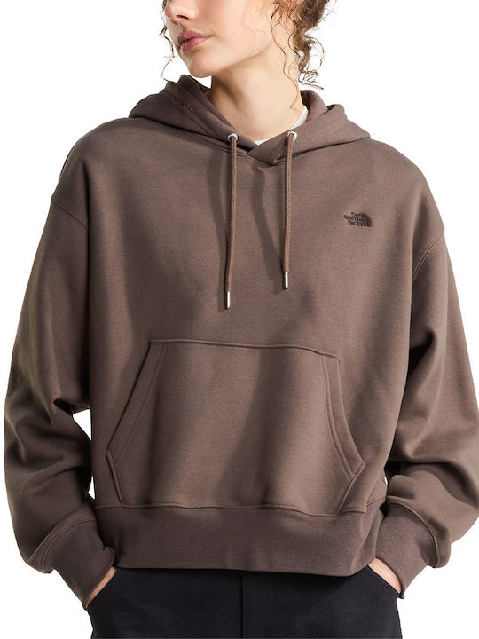 Long Women's Hooded Sweatshirt Brown