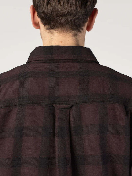 Long Sleeve Shirt in Wide Fit Checked Brown