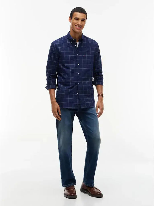 Long Sleeve Shirt in Regular Fit Checked Blue