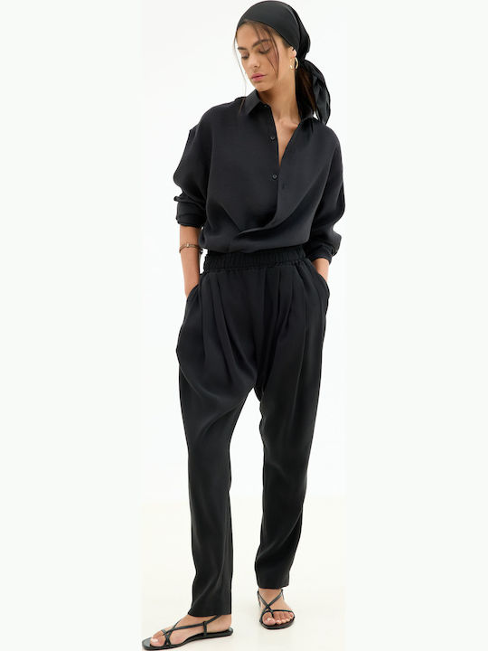 Long Sleeve Shirt In Regular Fit Black