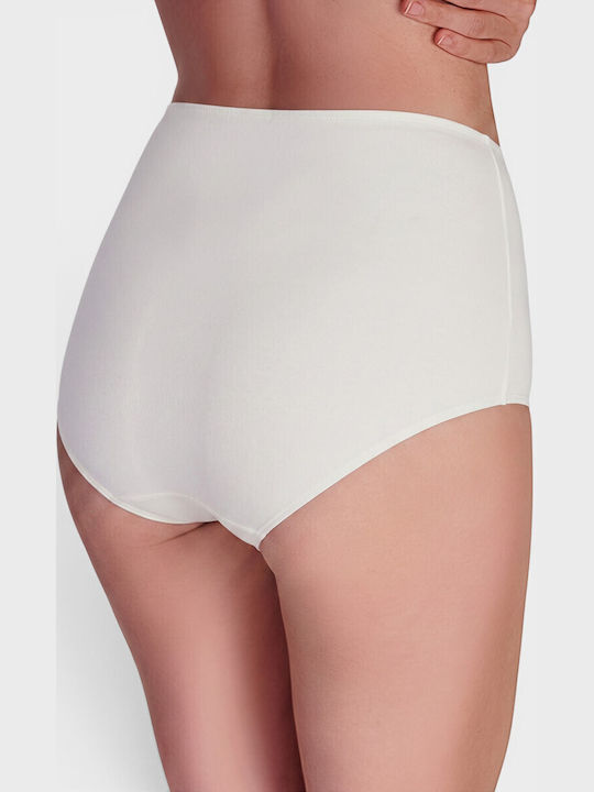 Βαμβακερά Ψηλόμεσα Γυναικεία Slip 3Pack Μπέζ/λευκό