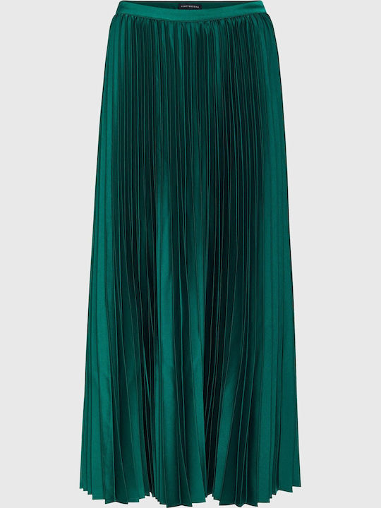 Pleated Midi Skirt Green