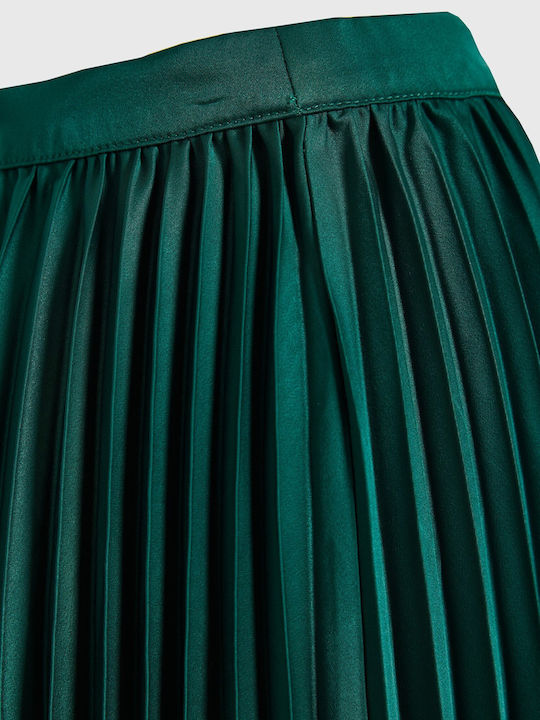 Pleated Midi Skirt Green