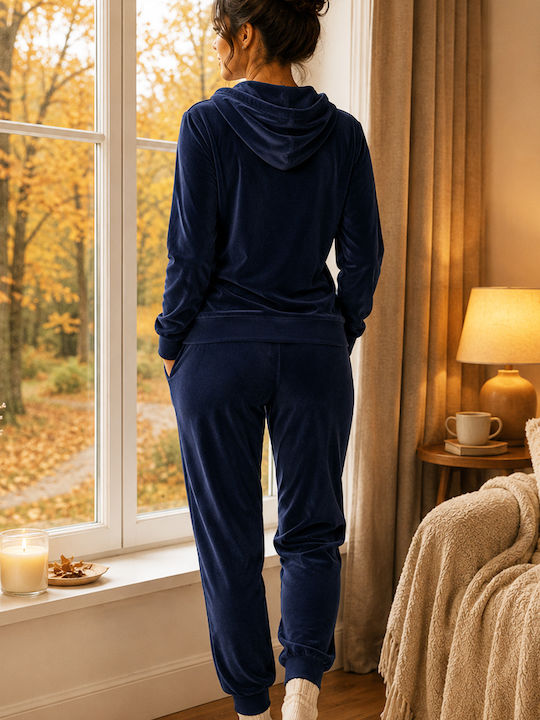 Velvet Blue Tracksuit Set