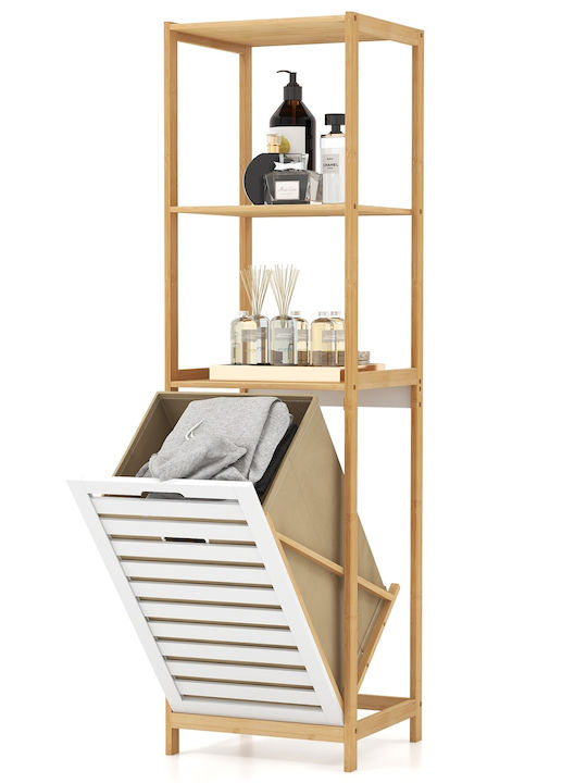 Costway Καλάθι Απλύτων Bamboo Λευκό