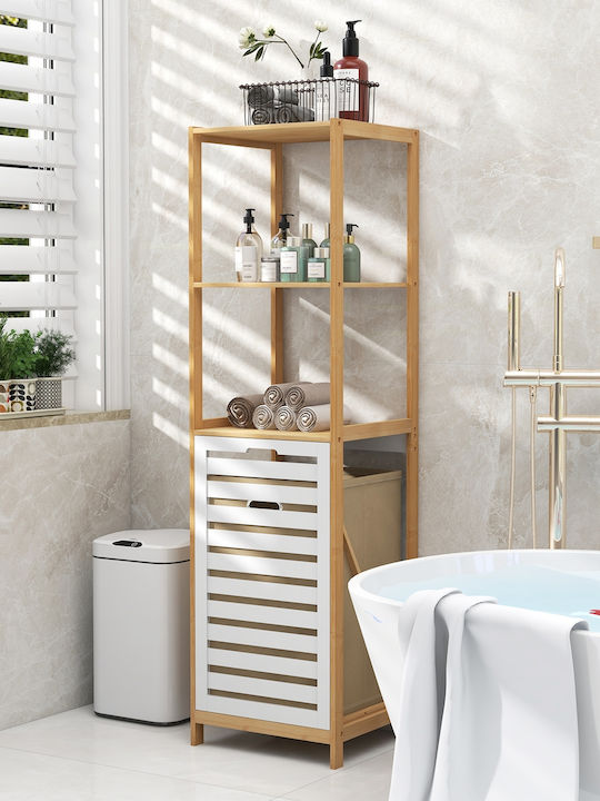 Costway Καλάθι Απλύτων Bamboo Λευκό
