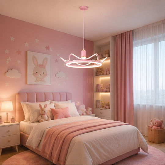Einfaches Kinderzimmer-Deckenleuchte Hängend 35W mit E27-Fassung Rosa 50cm