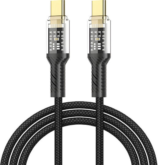 Leewello Редовна USB-C към Lightning кабел 60W Черен 1м (783210-ΜΑΥΡΟ)