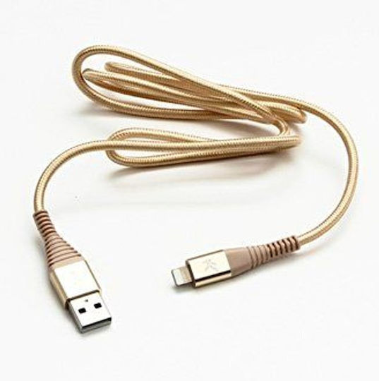 Logo Collection USB-A to Lightning Cable Gold 1m