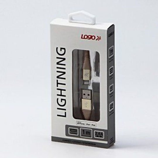 Logo Collection USB-A to Lightning Cable Gold 1m