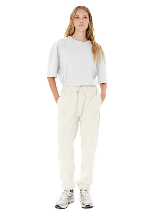 Wide White Sweatpants