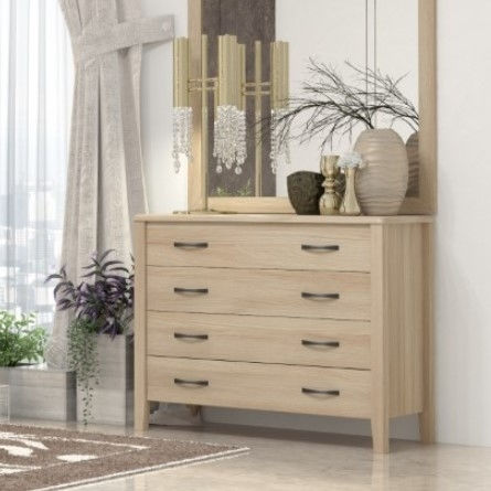 Bedroom Chest of Drawers Wooden Ash Grey 100x45x82cm