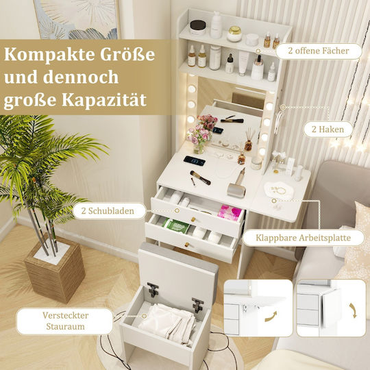 Bedroom Dressing Table White 151x39x72cm