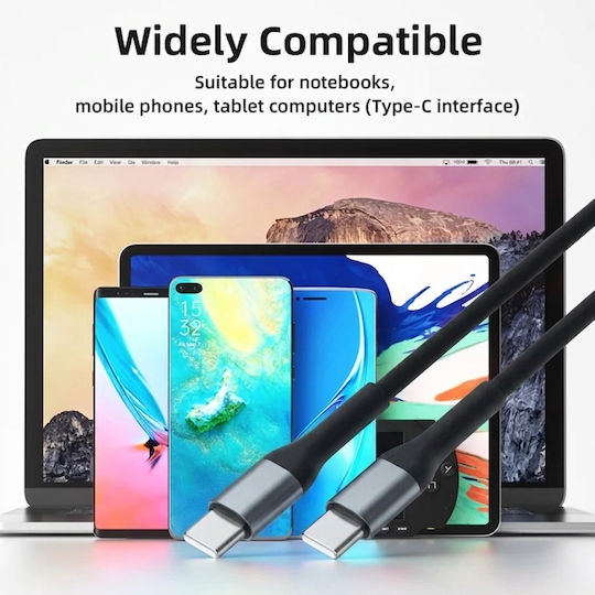 Leewello USB 2.0 Cable USB-C male - USB-C 60W Μαύρο 2m LW-031