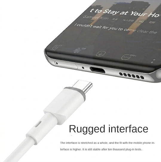 Leewello USB 2.0 Cable USB-C male - USB-C 60W PD Λευκό 1m 783216