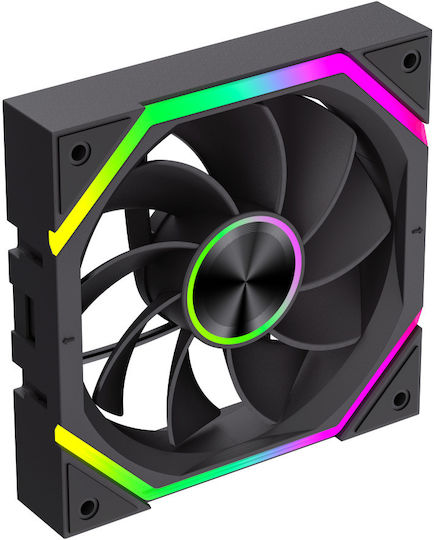 GameMax FN12A-N2 Обратен Перкa Вентилатор за Кутия 120mm (2000rpm / 58.6cfm) с RGB Осветление и Свързване 3-Pin / 4-Pin PWM 3бр