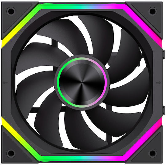 GameMax FN12A-N2 Вентилатор за кутия 120mm (2000rpm / 58.6cfm) с RGB Осветление и Свързване 3-Pin / 4-Pin PWM 3бр