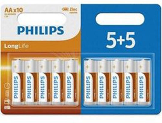 Philips Extra Μπαταρία Zinc AA 1.5V 10τμχ