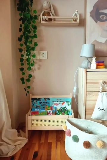 Bibliotecă de Pardoseală Din Lemn Bej 49x41x28cm