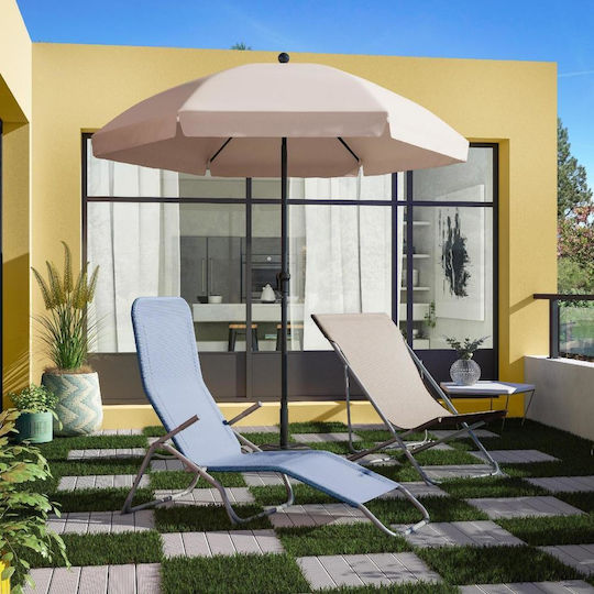 Naterial Umbrelă Plajă Diametru 1.77m Bej