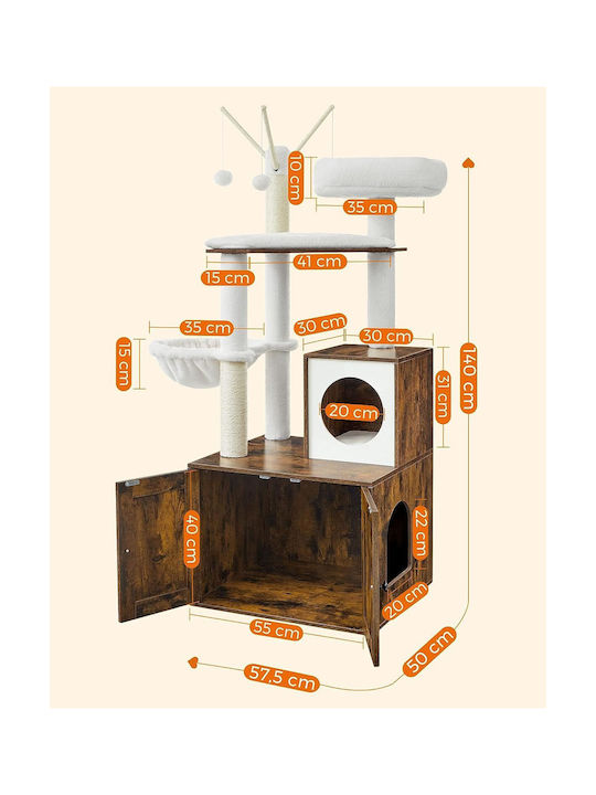 Feandrea Scratching Post Brown 58x50x140cm
