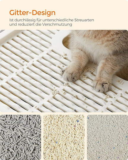 Feandrea Closed Beige Cat Toilet L54 x W43 x H38cm