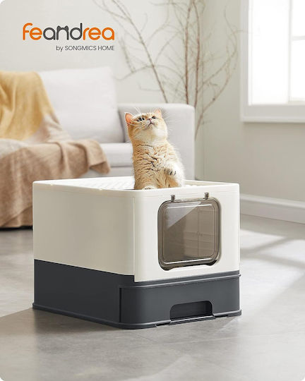 Feandrea Closed Beige Cat Toilet L54 x W43 x H38cm