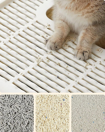 Feandrea Closed Beige Cat Toilet L54 x W43 x H38cm