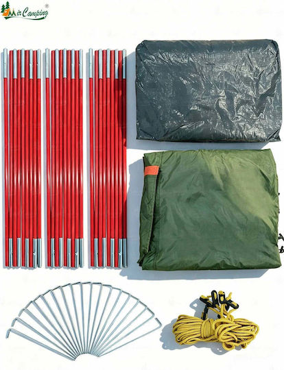 Cort Camping Tunel Verde 4 Anotimpuri pentru 3 Persoane 370x220x150cm