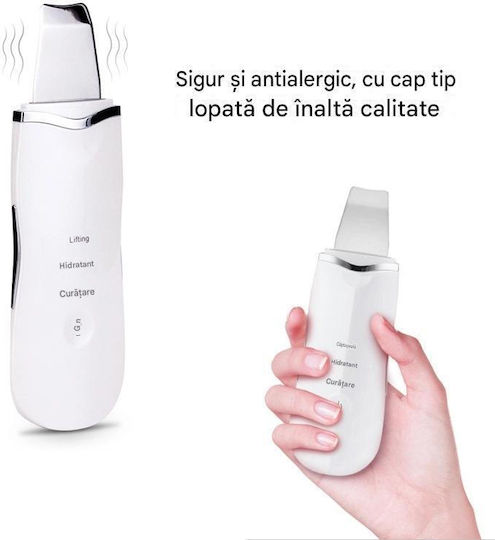 Arvada Skin Pro Spatulă Ultrasonică Profesională Pentru Curățarea Feței Exfoliere Îndepărtarea Punctelor Negre și a Sebumului 3 Moduri Inteligente Reîncărcabilă Usb Pentru Toate Tipurile De Ten Alb