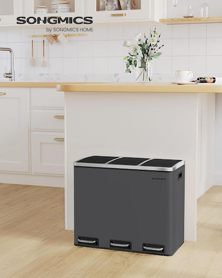 Songmics Recycling Mülleimer Aus Edelstahl 18lt Grau