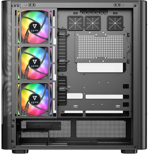 Modecom Volcano AQ300 Gaming Midi Tower Computer Case with Side Window and ARGB Lighting Black