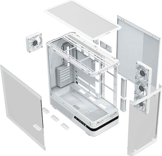 Modecom Volcano AQ100 Gaming Midi Tower Computer Case with Side Window and ARGB Lighting White