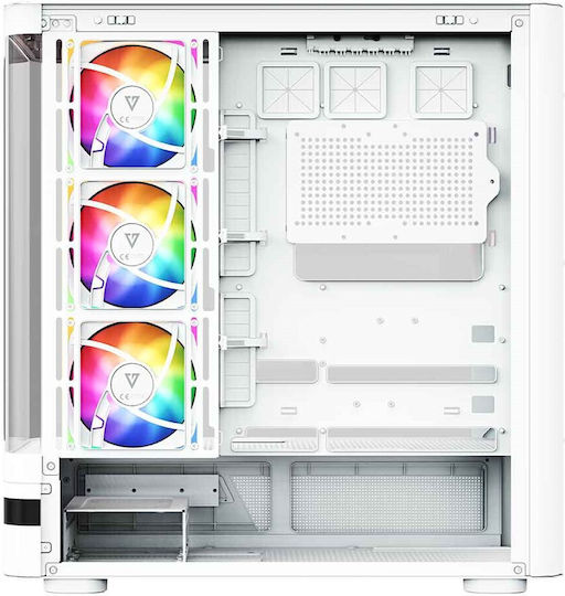 Volcano AQ200 Gaming Midi Tower Carcasă PC cu Deschidere Laterală Albă