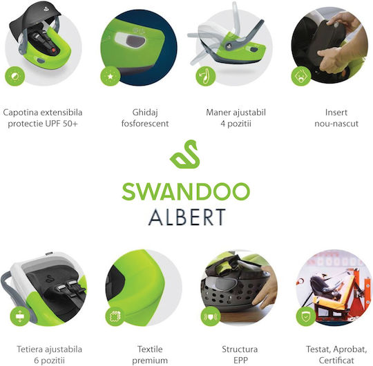 Swandoo Albert Столче за кола i-Size Лайм 0-13 кг