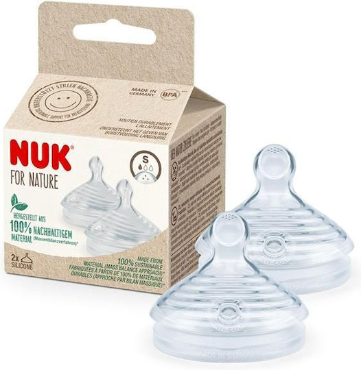 Nuk For Nature Silicone Baby Bottle Teats Small Flow for 0+ months 2pcs