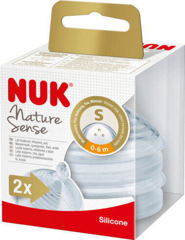 Nuk For Nature Silicone Baby Bottle Teats Small Flow for 0+ months 2pcs
