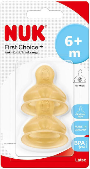 Nuk First Choice+ Θηλές από Καουτσούκ Μεσαίας Ροής για 6+ μηνών 2τμχ