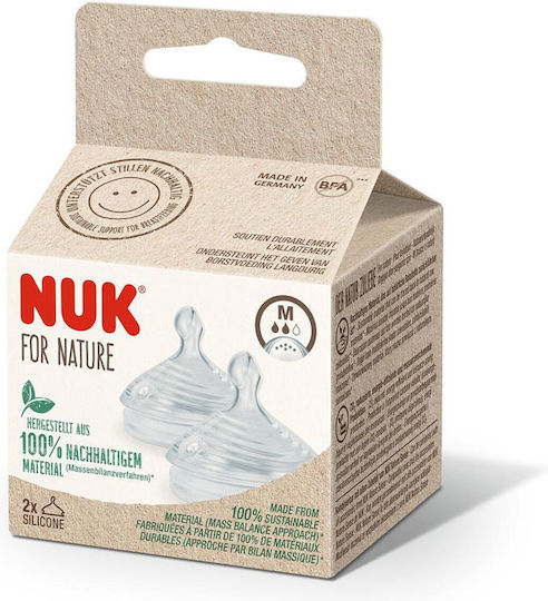 Nuk For Nature Silicone Baby Bottle Teats Small Flow for 0+ months 2pcs