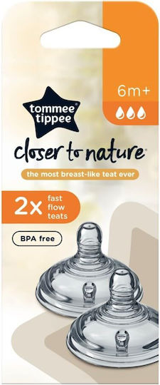 Tommee Tippee Tetine din Silicon de Flux Rapid pentru 6+ luni 2buc