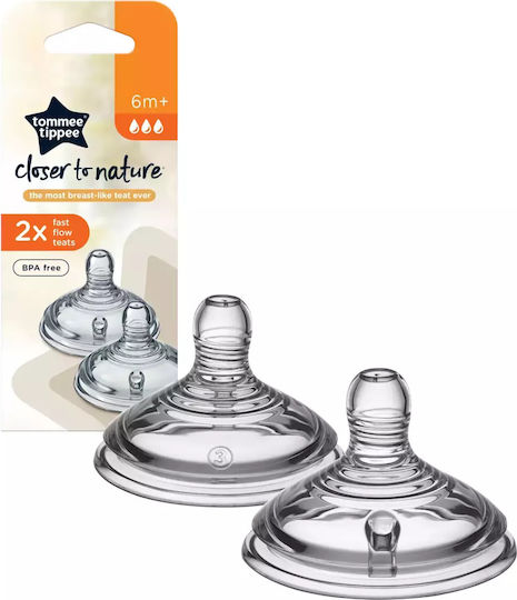 Tommee Tippee Closer To Nature Биберони от Силикон за 6+ месеца 2бр