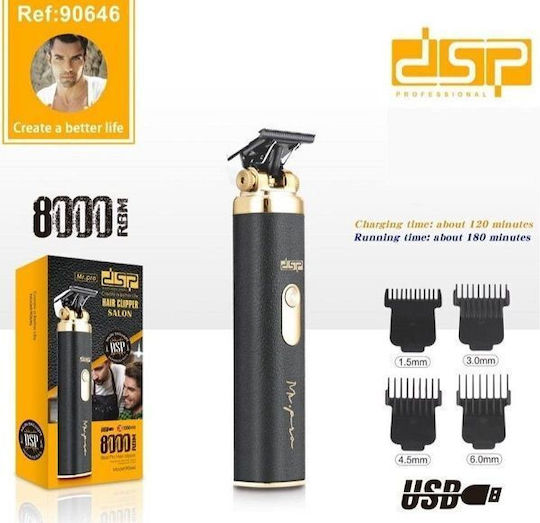 DSP Professional Rechargeable Hair Clipper Black 614788