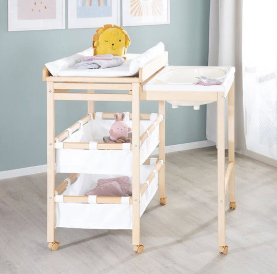 Polihome Baby Bath And Changing Table For Baby Carl White