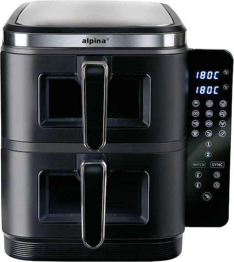 Alpina Air Fryer with Double Removable Container 11l Black