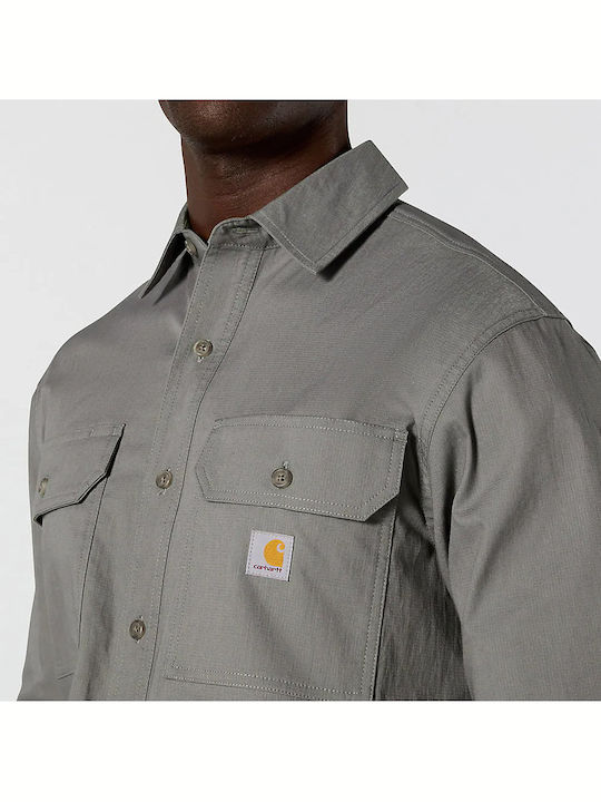 Long Sleeve Shirt in Wide Fit Steel