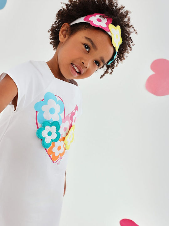 Girls Dress Optical White