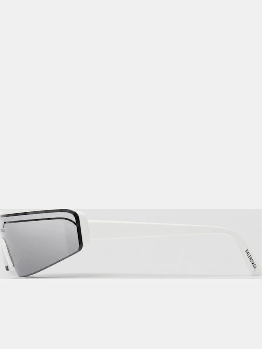 Balenciaga Unisex Sonnenbrillen mit Weiß Horn umrandetem Rahmen und Silber Spiegel Gläser