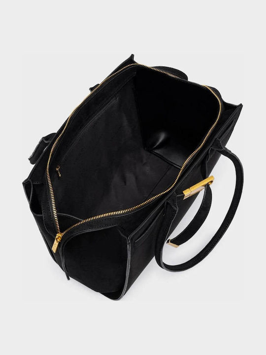 Monique Γυναικεία Τσάντα Ώμου Suede Black