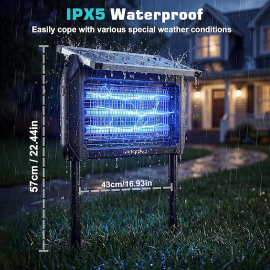 Lampa Aparat Electric Anti-Insecte Solar cu Grilaj de Înaltă Tensiune 10W